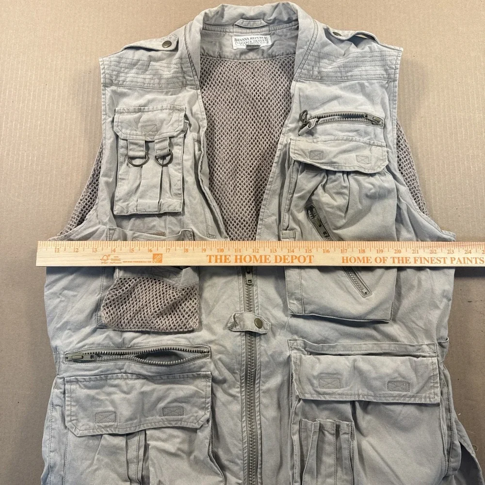 Banana Republic Vintage Utility Safari Hunting Fishing Khaki Vest Size Large‎